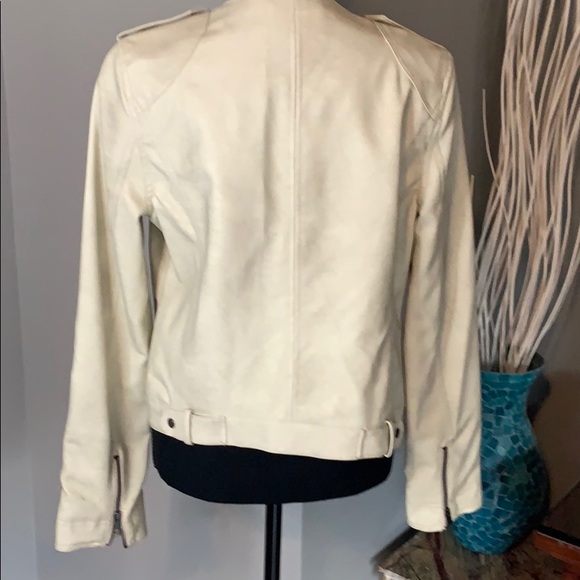 Rhyme & Echo Distressed Vegan Leather Moto Jacket - Picture 7 of 9